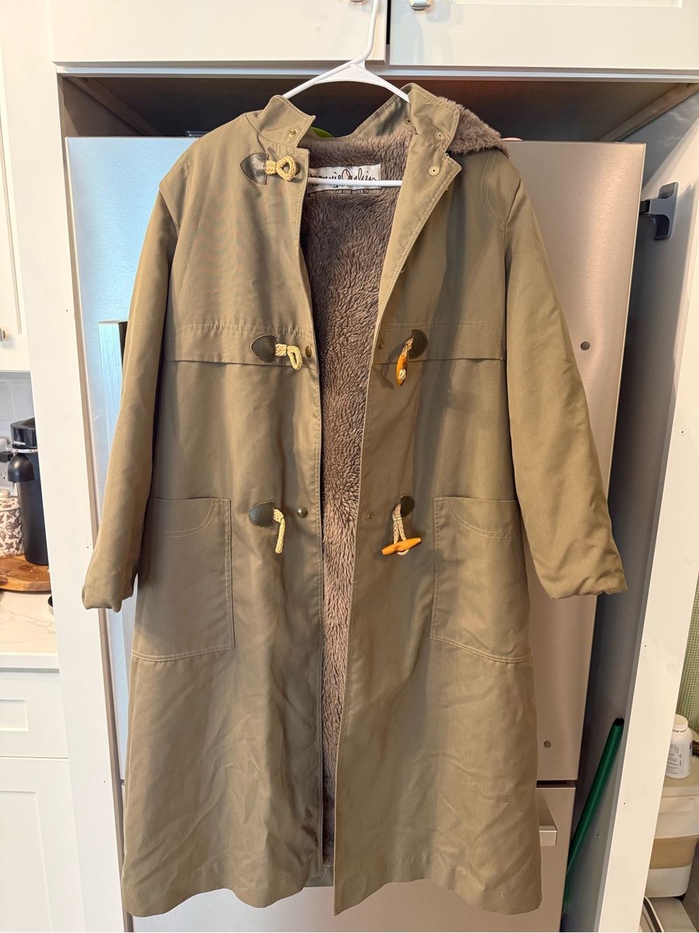 VTG Bonnie Cashin Weatherwear for Russ Taylor Faux Fur Lined Duffle Coat Size 10